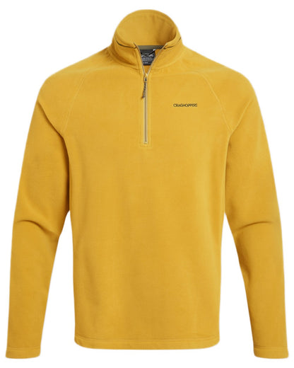 Sulphur Yellow Coloured Craghoppers Corey VI Half Zip Fleece on white background 