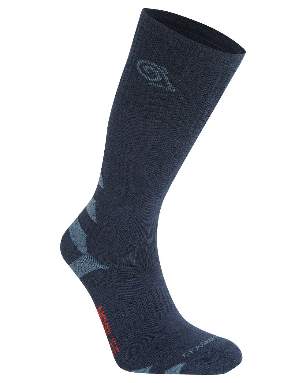Blue Navy Blue Stone coloured Craghoppers Insect Repellent Adventure Socks on white background 