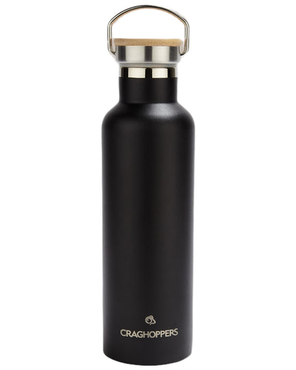 Back coloured Craghoppers Insulated Waterbottle 750ml on white background 