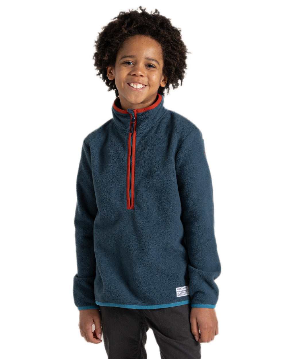 Blue Stone Coloured Craghoppers Childrens CO2 Renu Jacket on white background 