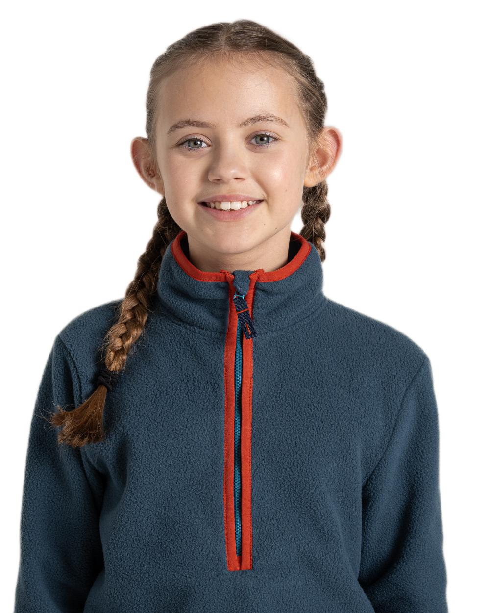 Blue Stone Coloured Craghoppers Childrens CO2 Renu Jacket on white background 