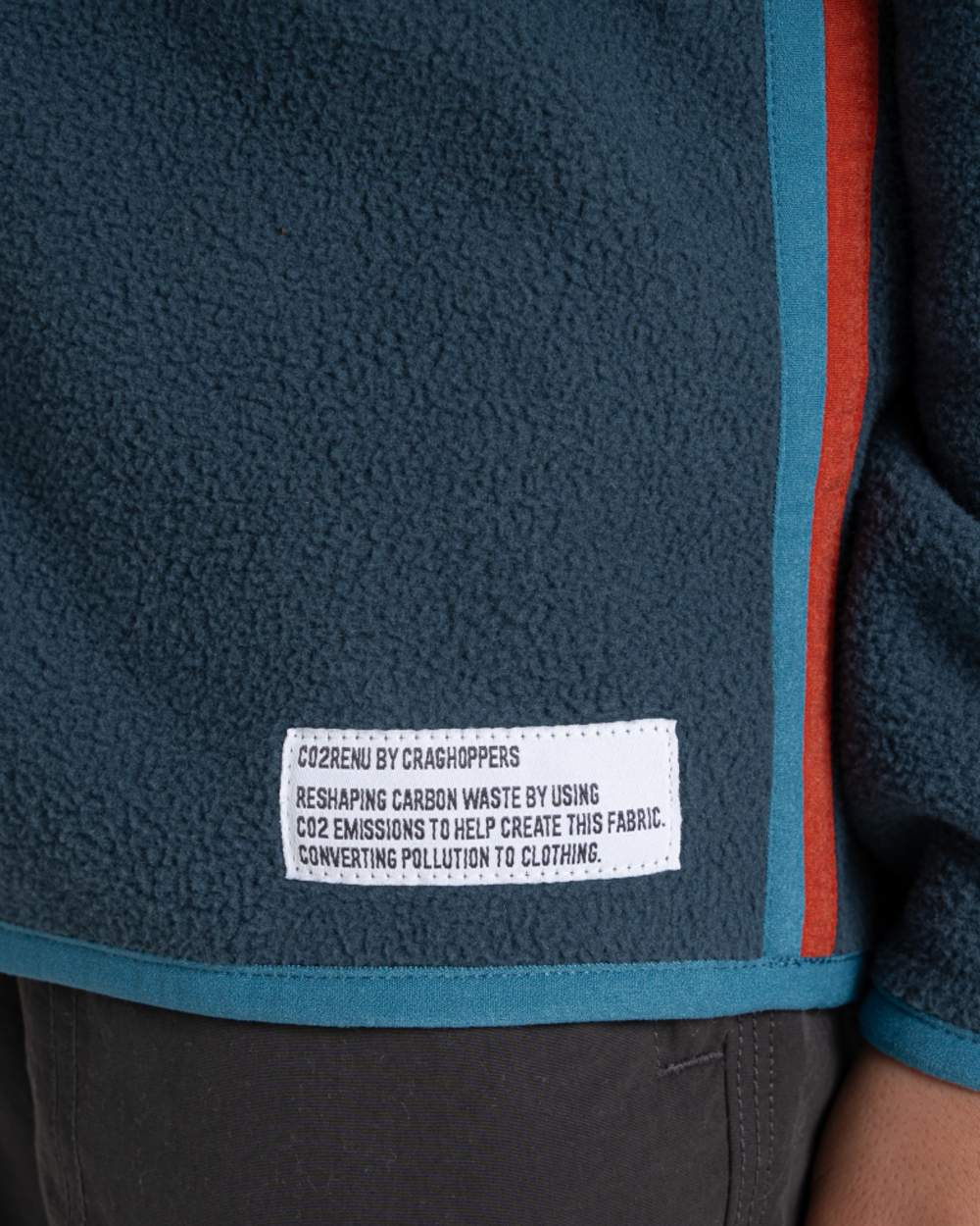 Blue Stone Coloured Craghoppers Childrens CO2 Renu Jacket on white background 