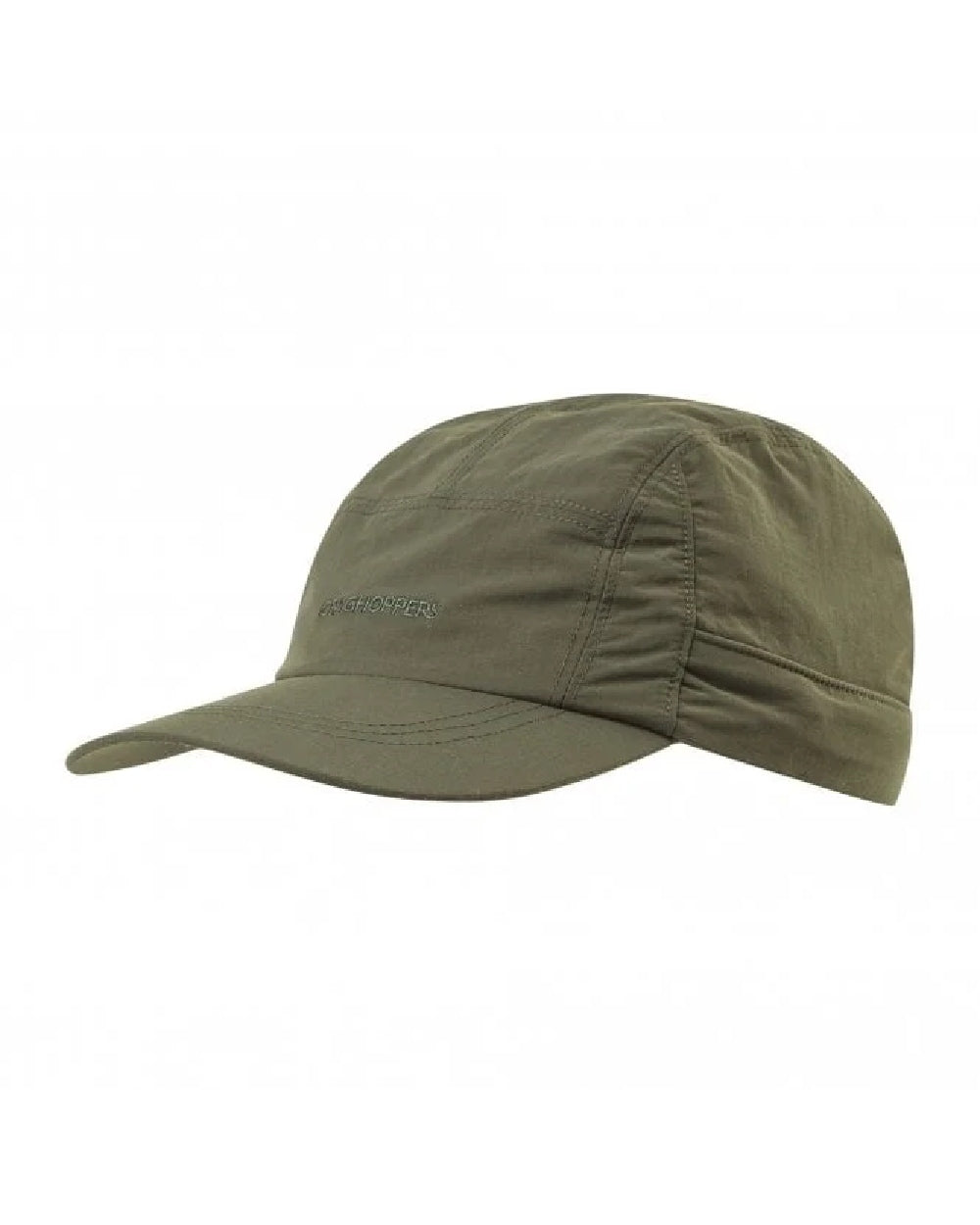 Woodland Green Coloured Craghoppers Kids Nosilife Desert Hat II on White Background 
