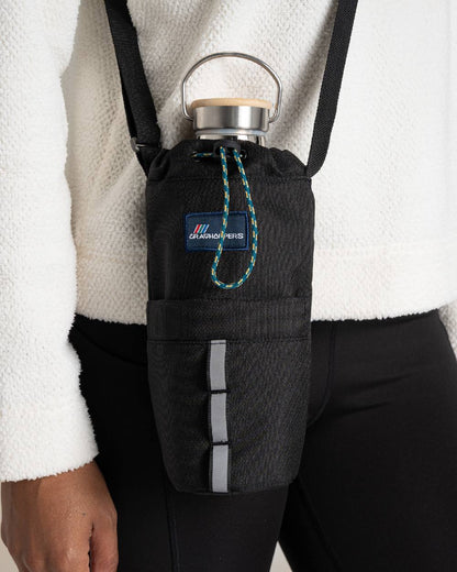 Black Coloured Craghoppers kiwi Bottle Bag II On Beige Background 