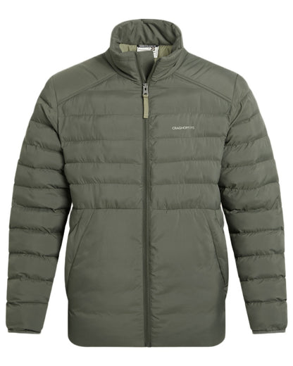 Dark Sage coloured Craghoppers Men National Trust Dalesway Jacket on white background 