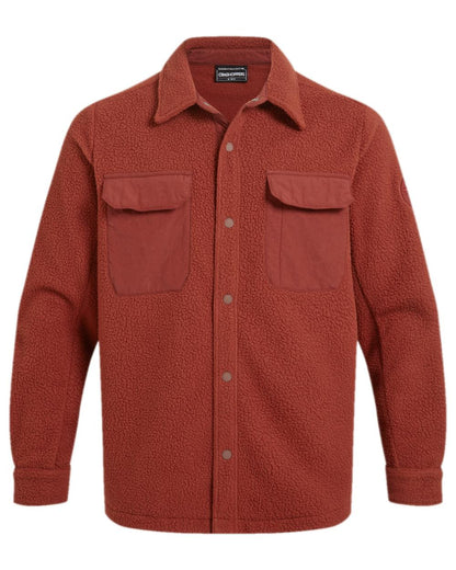 Red Jasper Coloured Craghoppers Mens Blencathra Overshirt on white background 