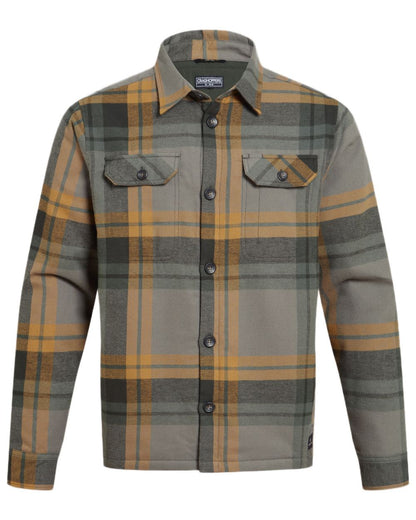 Lagano Green Check coloured Craghoppers Mens Burnbank Insulated Overshirt on white background 