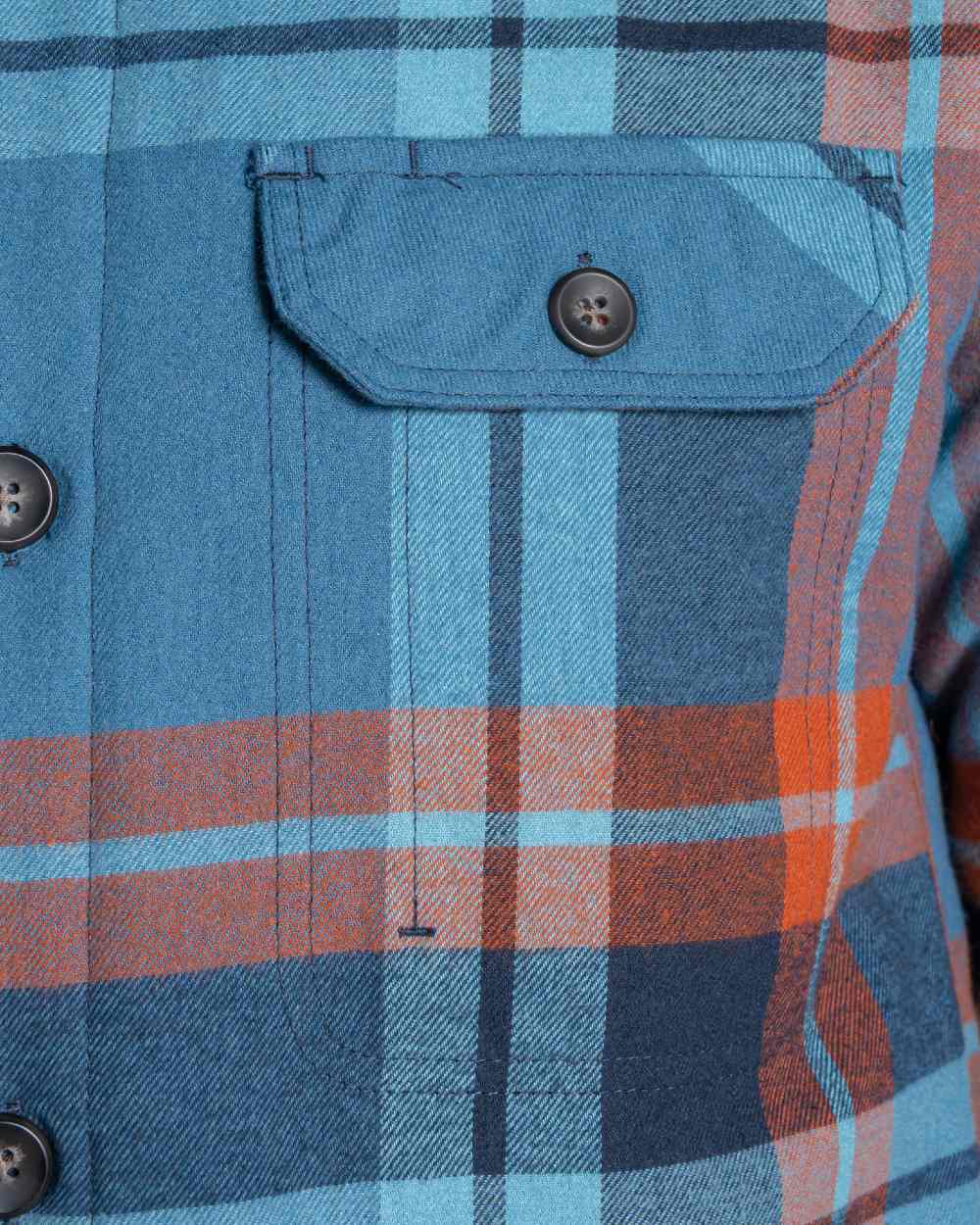 Winter Storm Check coloured Craghoppers Mens Burnbank Insulated Overshirt on white background 
