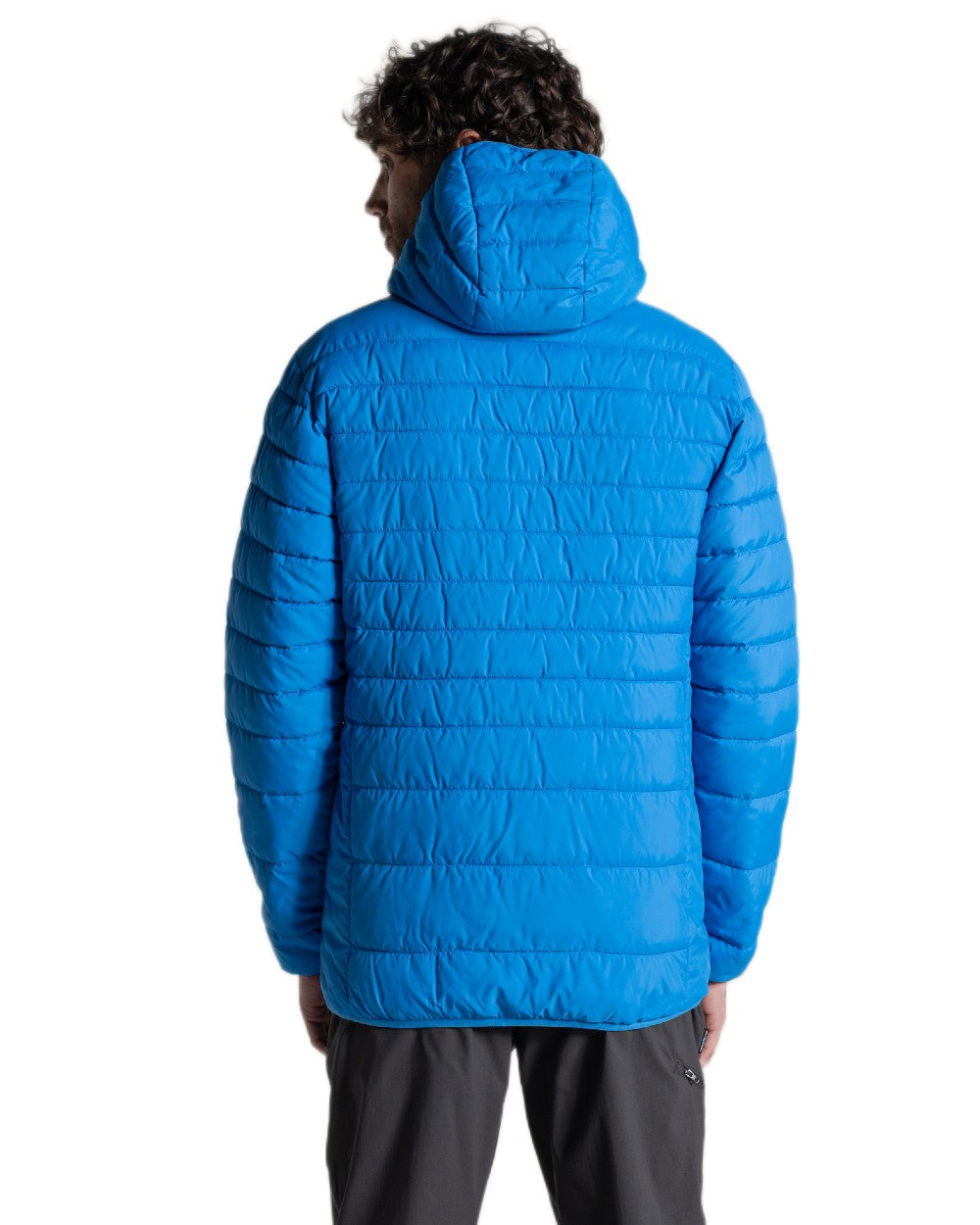 Azure Sky Coloured Craghoppers Mens Compresslite IX Hooded Insulating Jacket on white background 