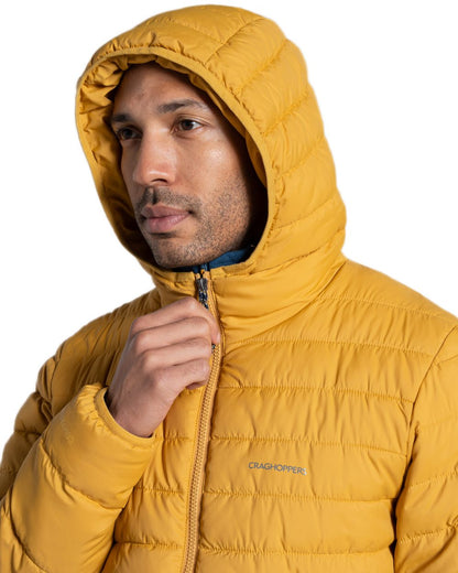 Beeswax coloured Craghoppers Mens Compresslite IX Hooded Insulating Jacket on white background 