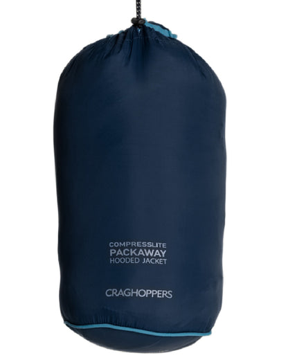 Blue Navy coloured Craghoppers Mens Compresslite IX Hooded Insulating Jacket on white background 