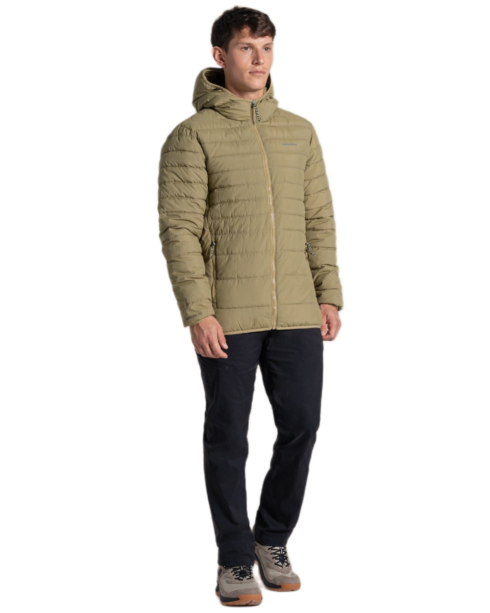 Cardamon Coloured Craghoppers Mens Compresslite IX Hooded Insulating Jacket on white background 
