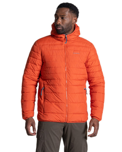 Sedona Coloured Craghoppers Mens Compresslite IX Hooded Insulating Jacket on white background 