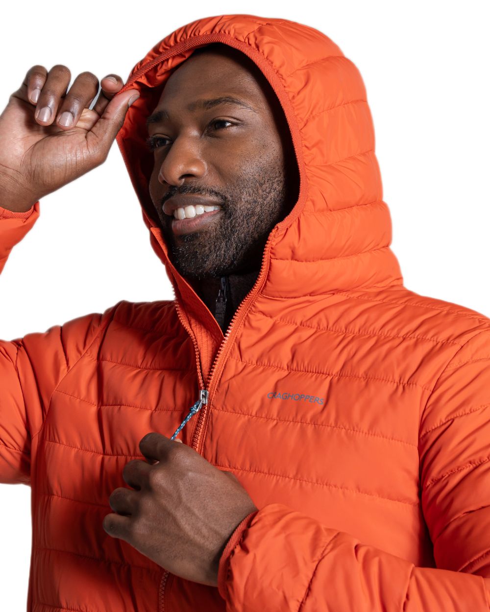 Sedona Coloured Craghoppers Mens Compresslite IX Hooded Insulating Jacket on white background 