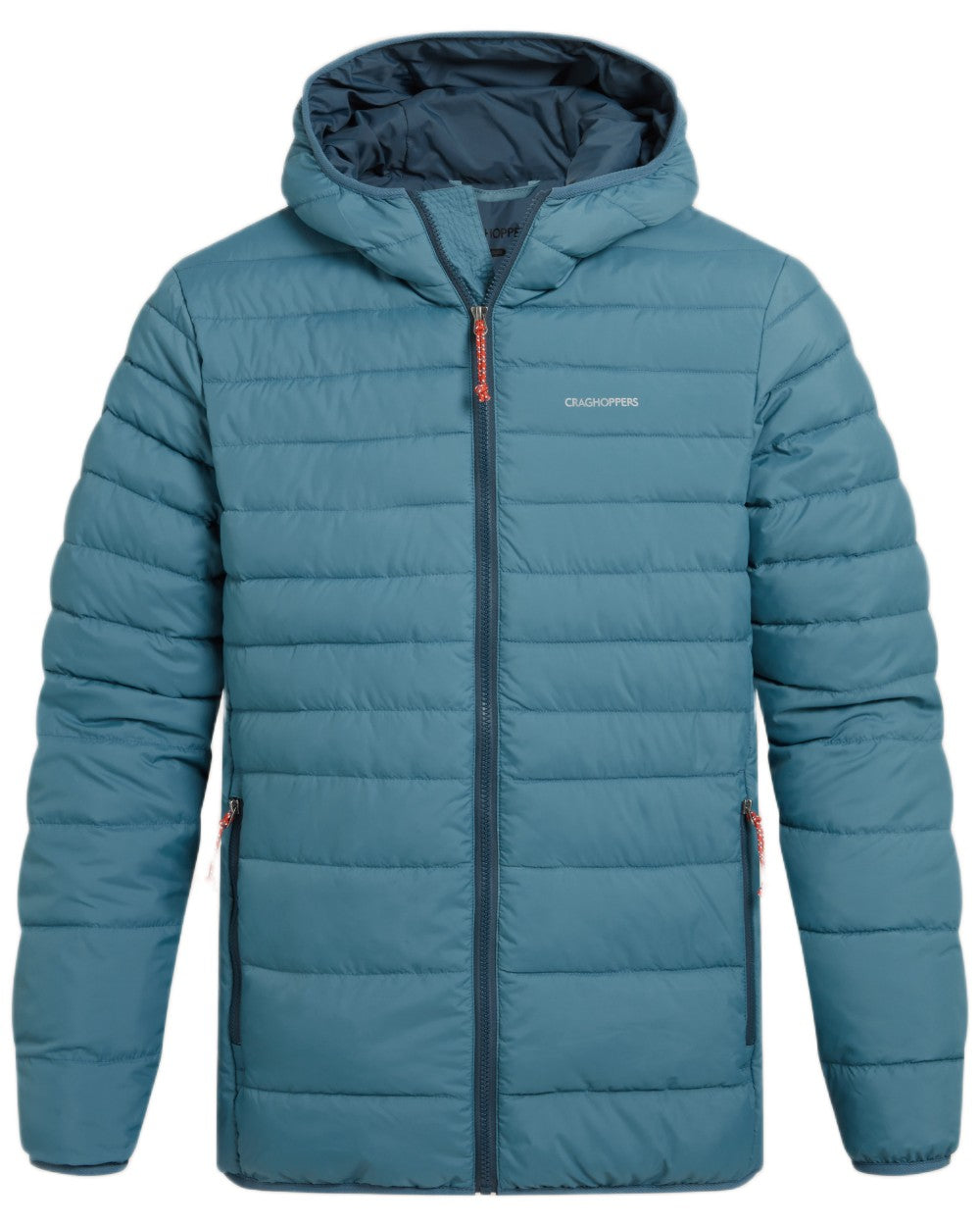 Winter Storm Coloured Craghoppers Mens Compresslite IX Hooded Insulating Jacket on white background 