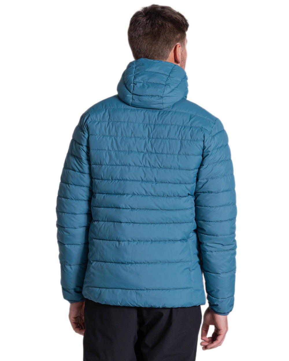 Winter Storm Coloured Craghoppers Mens Compresslite IX Hooded Insulating Jacket on white background 