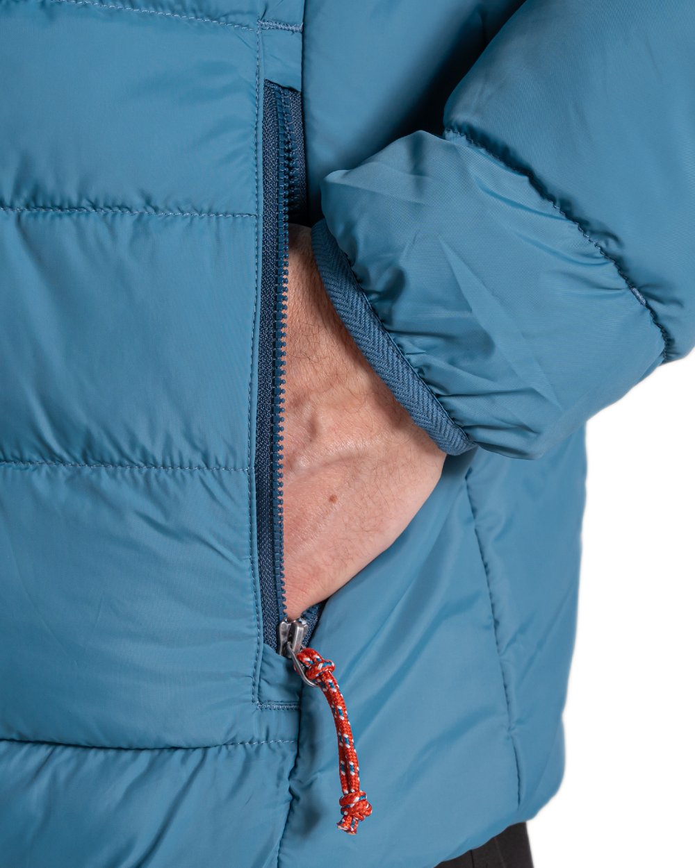 Winter Storm Coloured Craghoppers Mens Compresslite IX Hooded Insulating Jacket on white background 