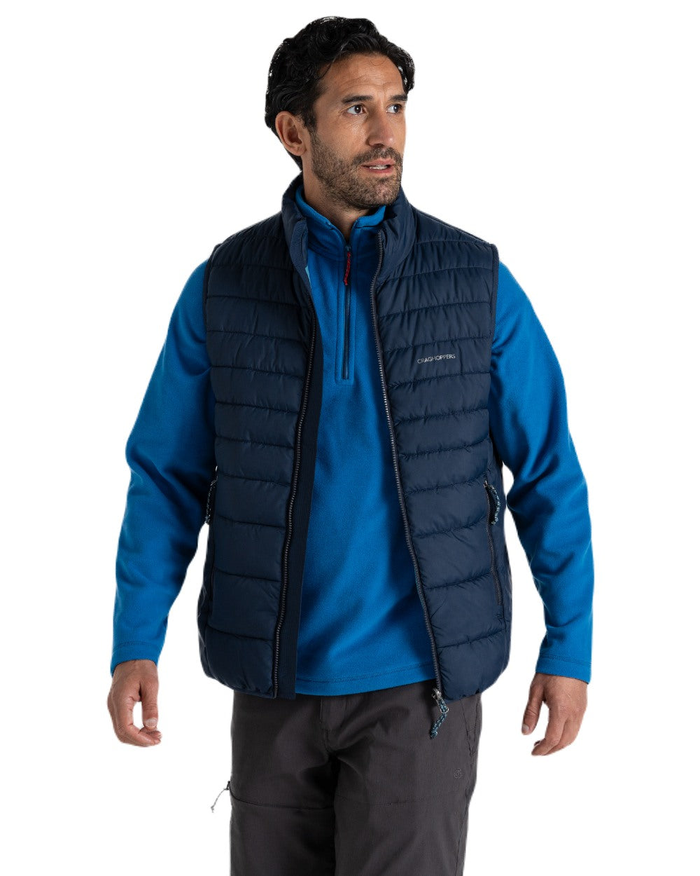 Blue Navy coloured Craghoppers Mens Compresslite IX Insulating Vest on white background 