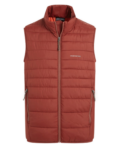 Red Jasper Coloured Craghoppers Mens Compresslite IX Insulating Vest on white background 