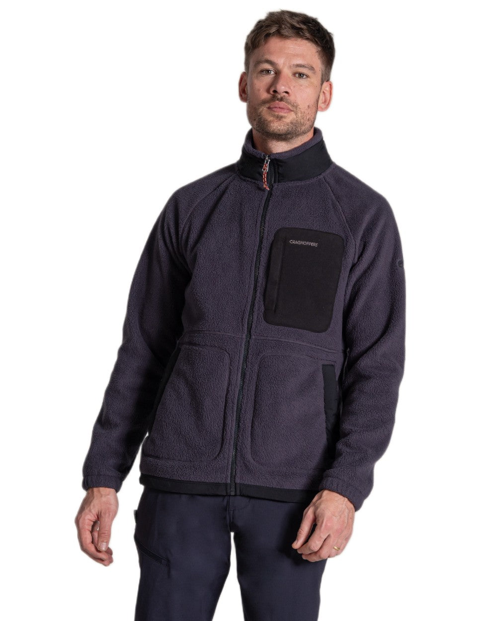 Dark Iron coloured Craghoppers Mens Dades Jacket on white background 