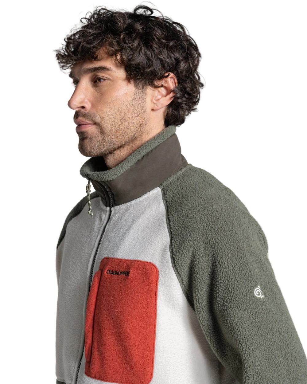 Dark Sage Ecru coloured Craghoppers Mens Dades Jacket on white background 