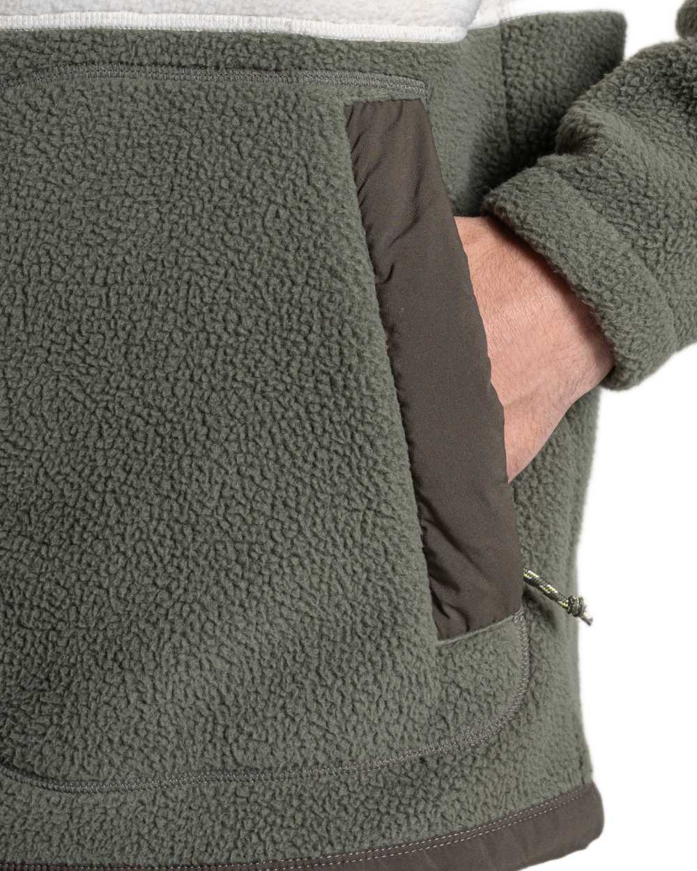 Dark Sage Ecru coloured Craghoppers Mens Dades Jacket on white background 