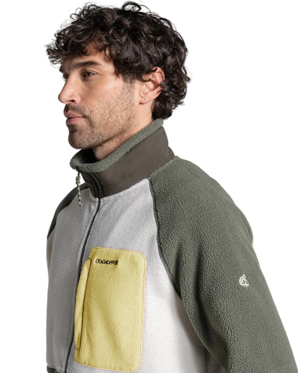 Dark Sage Ecru coloured Craghoppers Mens Dades Jacket on white background 