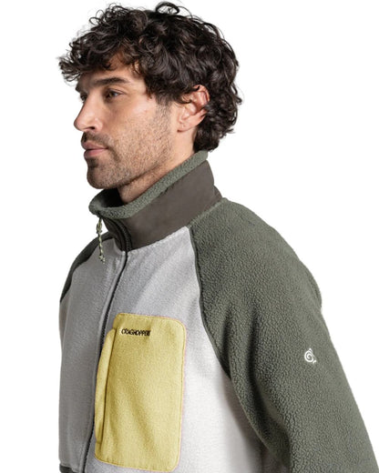 Dark Sage Ecru coloured Craghoppers Mens Dades Jacket on white background 