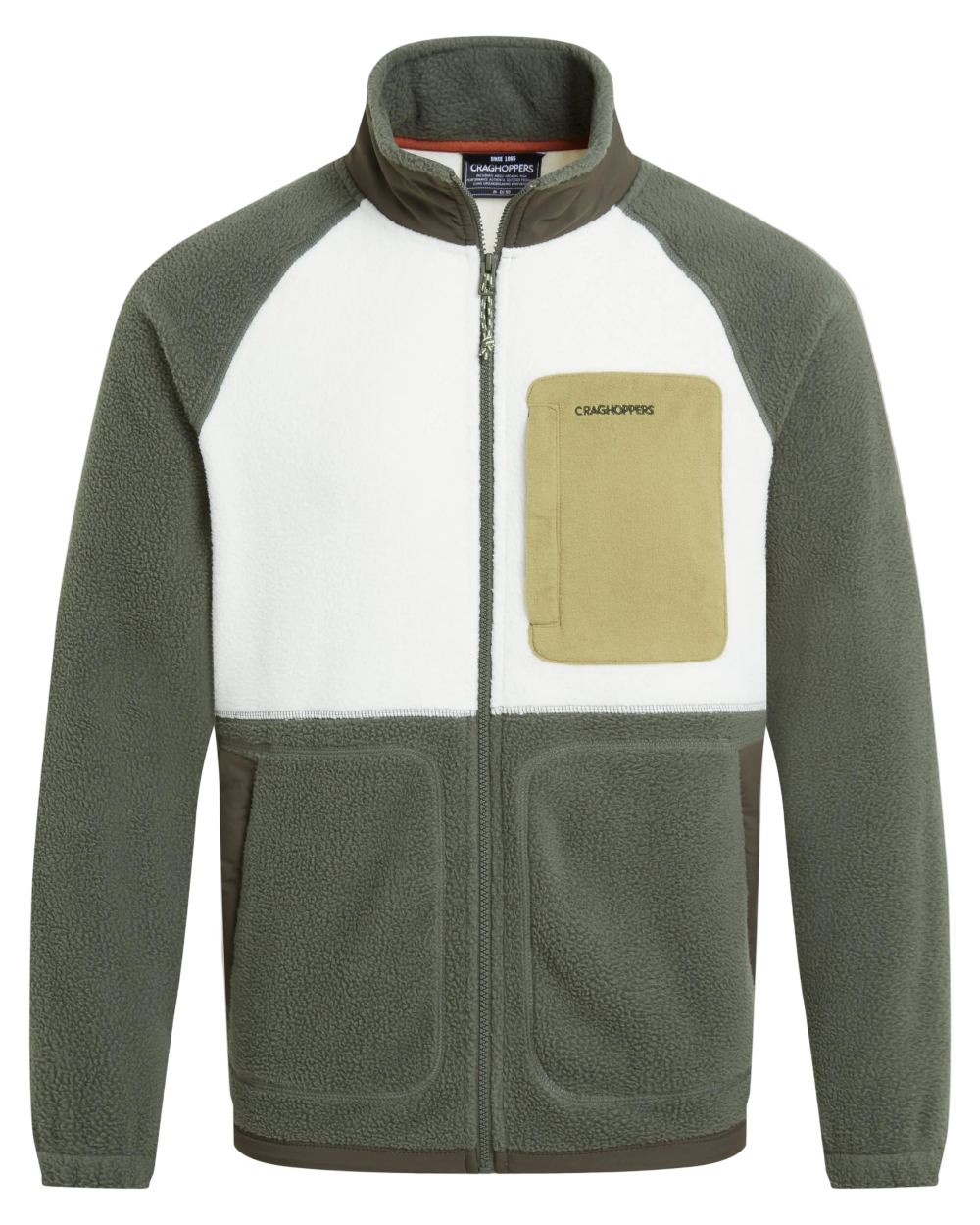Dark Sage Ecru coloured Craghoppers Mens Dades Jacket on white background 