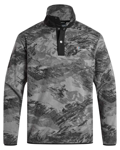 Dark Iron Print coloured Craghoppers Mens Dewlish II Overhead Fleece on white background 