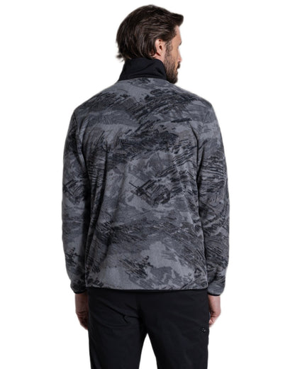 Dark Iron Print coloured Craghoppers Mens Dewlish II Overhead Fleece on white background 