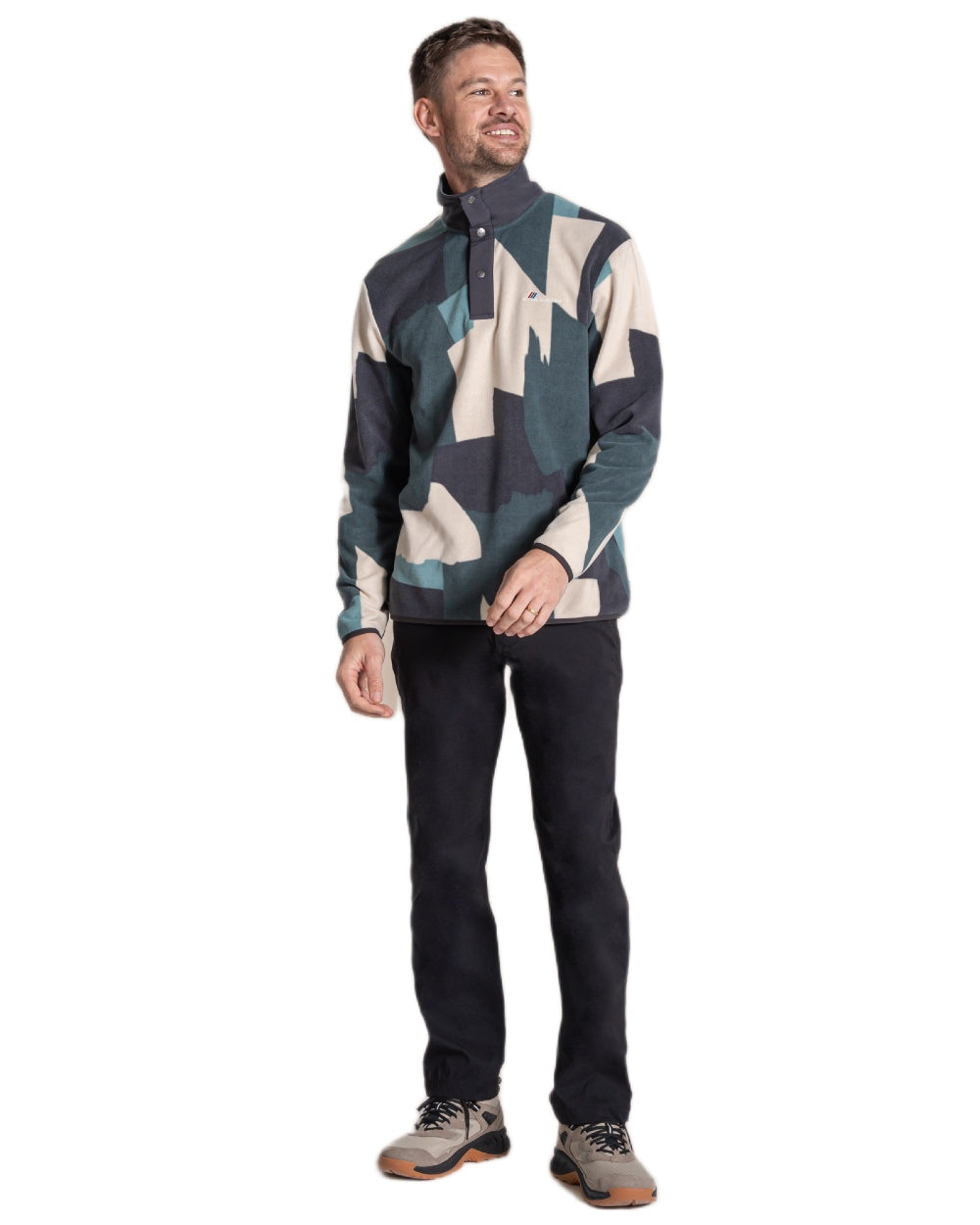 Green Ridge coloured Craghoppers Mens Dewlish II Overhead Fleece on white background 