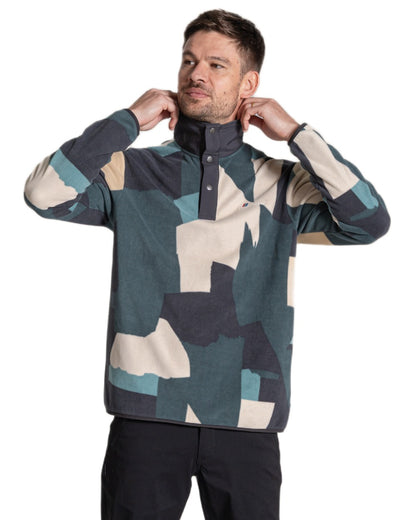 Green Ridge coloured Craghoppers Mens Dewlish II Overhead Fleece on white background 