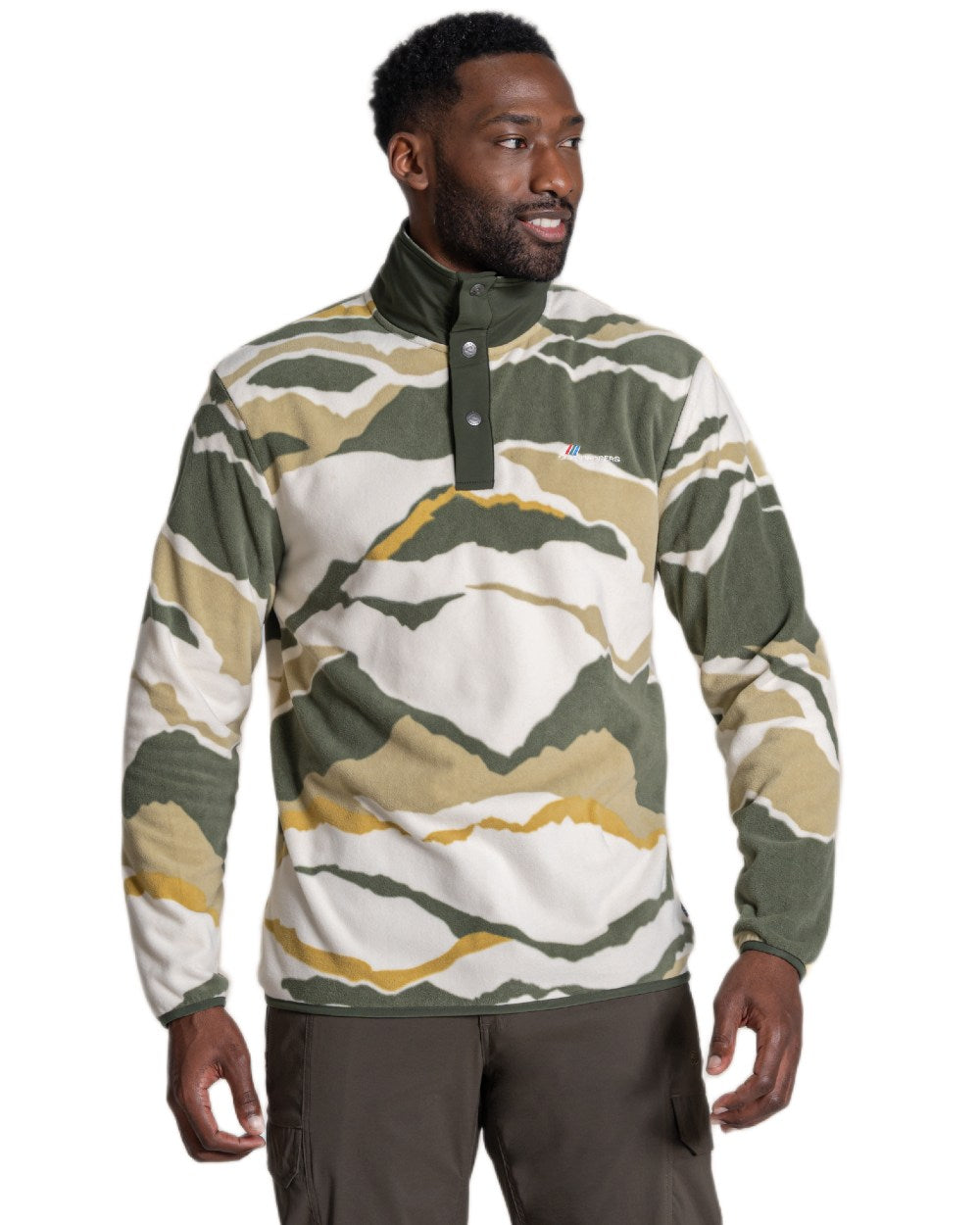 Lagano Green coloured Craghoppers Mens Dewlish II Overhead Fleece on white background 