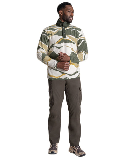 Lagano Green coloured Craghoppers Mens Dewlish II Overhead Fleece on white background 