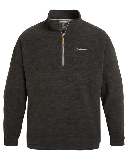 Black coloured Craghoppers Mens Esk Half Zip Fleece on white background 