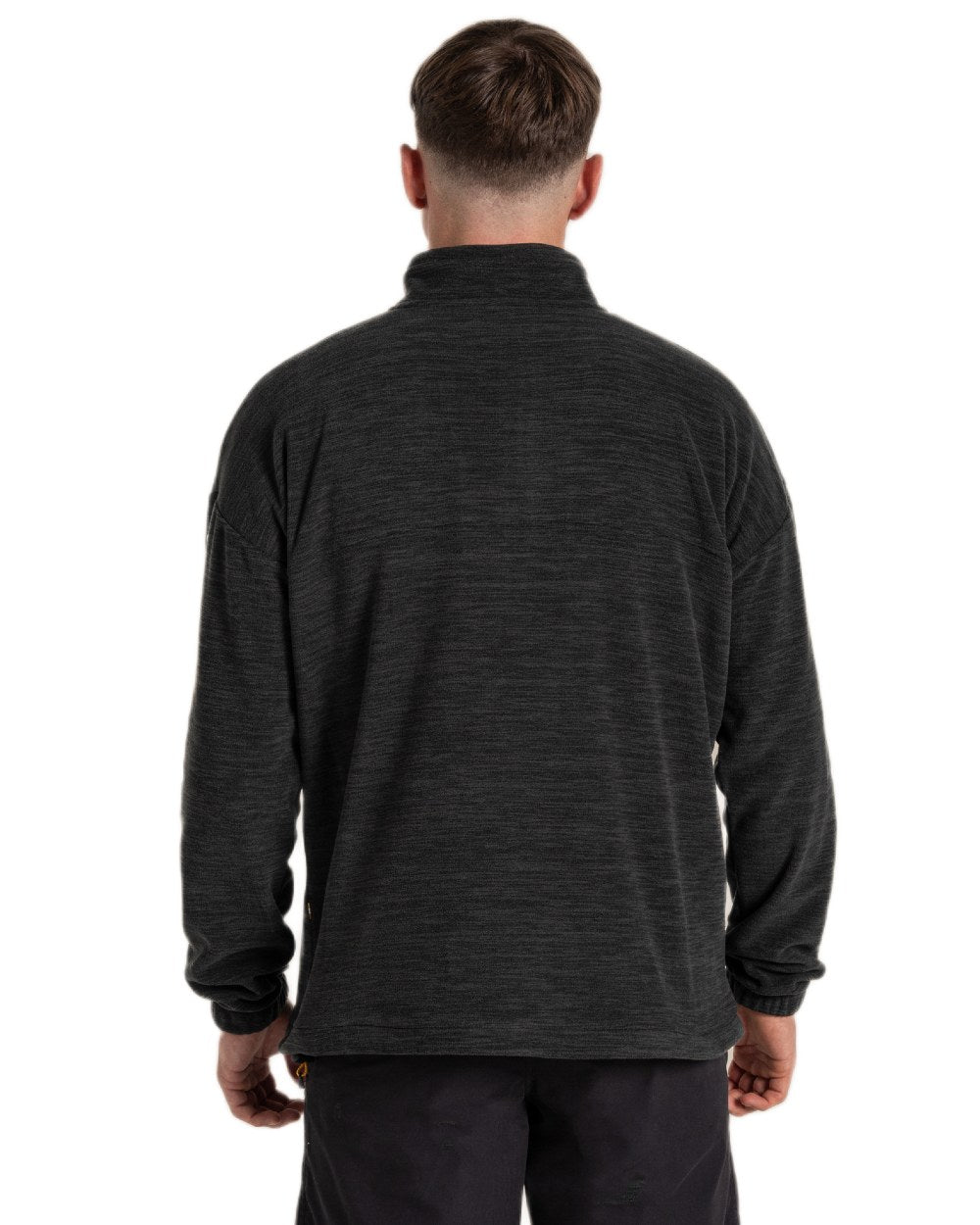 Black coloured Craghoppers Mens Esk Half Zip Fleece on white background 