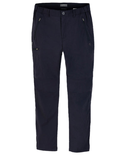 Dark Navy Coloured Craghoppers Mens Expert Kiwi Pro Stretch Trousers on white background 