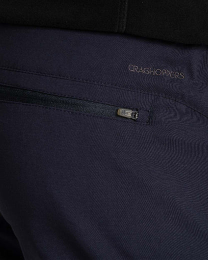 Dark Navy Coloured Craghoppers Mens Expert Kiwi Pro Stretch Trousers on white background 