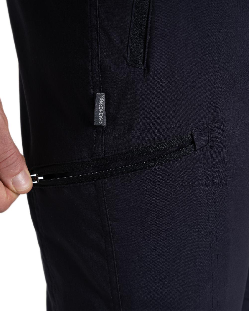 Dark Navy Coloured Craghoppers Mens Expert Kiwi Pro Stretch Trousers on white background 