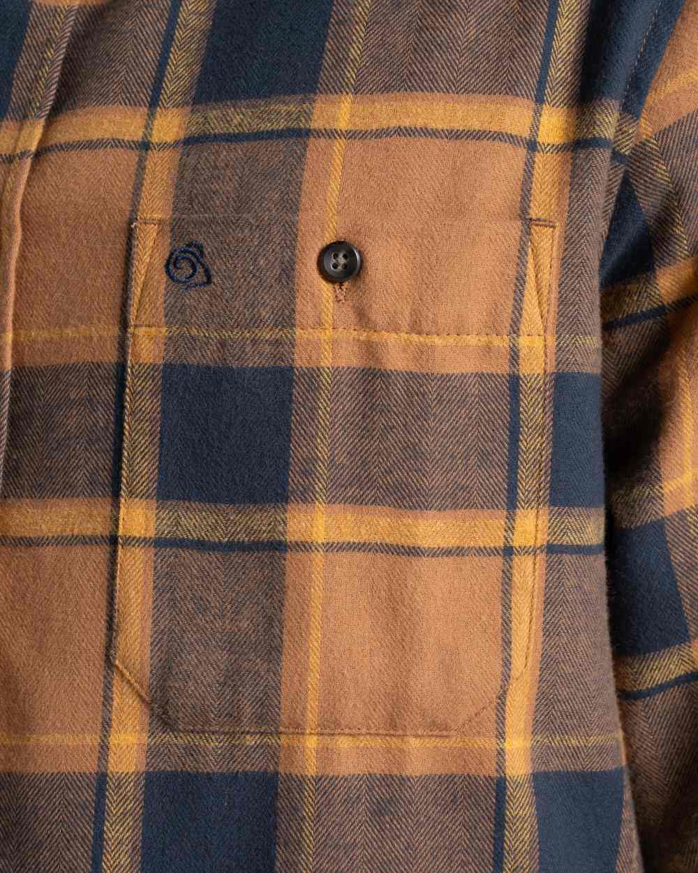 Boulder Check coloured Craghoppers Mens Gable Long Sleeved Shirt on white background 