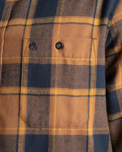 Boulder Check coloured Craghoppers Mens Gable Long Sleeved Shirt on white background 