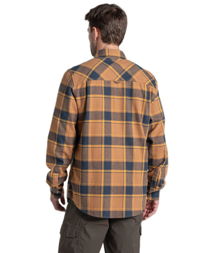 Boulder Check coloured Craghoppers Mens Gable Long Sleeved Shirt on white background 
