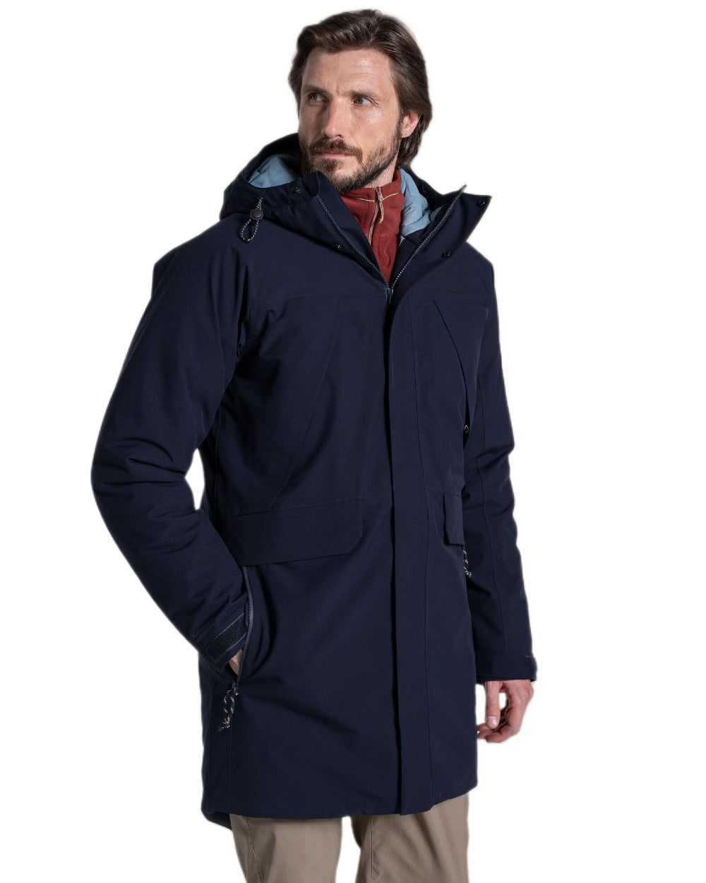 Dark Navy Coloured Craghoppers Mens Grisedale Thermic Jacket on white background 