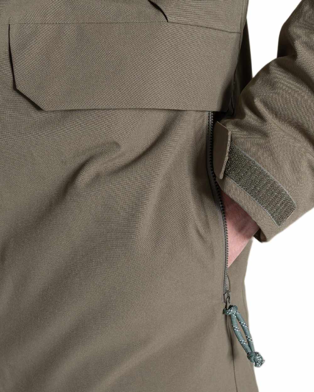 Wild Olive Coloured Craghoppers Mens Grisedale Thermic Jacket on white background 