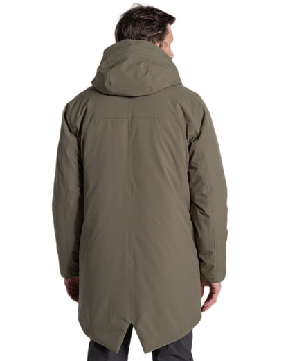 Wild Olive Coloured Craghoppers Mens Grisedale Thermic Jacket on white background 