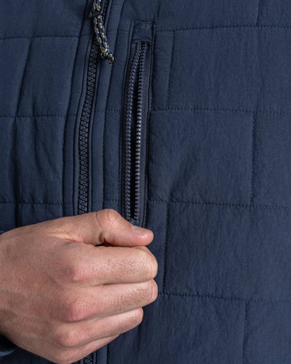 Blue Navy coloured Craghoppers Mens Helvellyn Hybrid Jacket on white background 