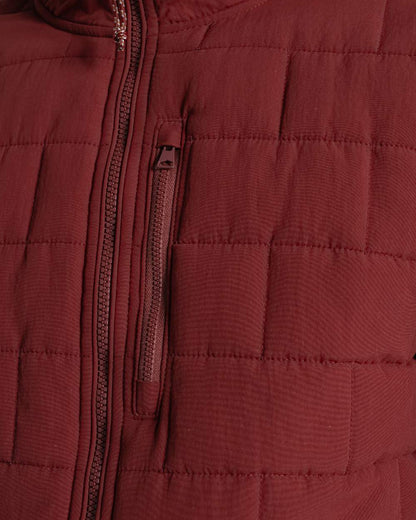 Red Jasper coloured Craghoppers Mens Helvellyn Hybrid Jacket on white background 