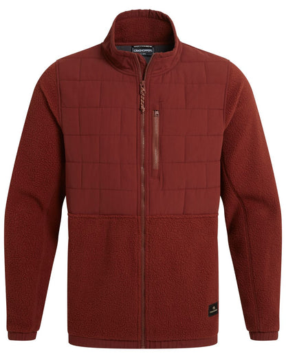 Red Jasper coloured Craghoppers Mens Helvellyn Hybrid Jacket on white background 
