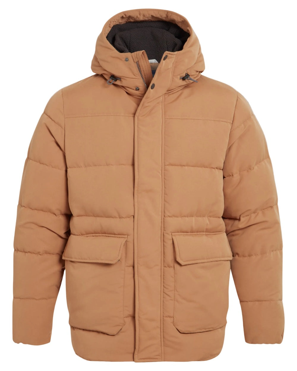 Boulder coloured Craghoppers Mens Howgill Downlike Hooded Jacket on white background 